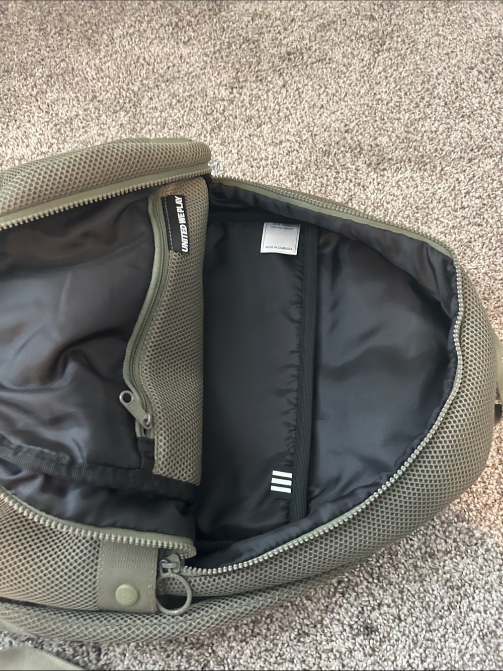 adidas Olive Mesh Backpack - Picture 3 of 5